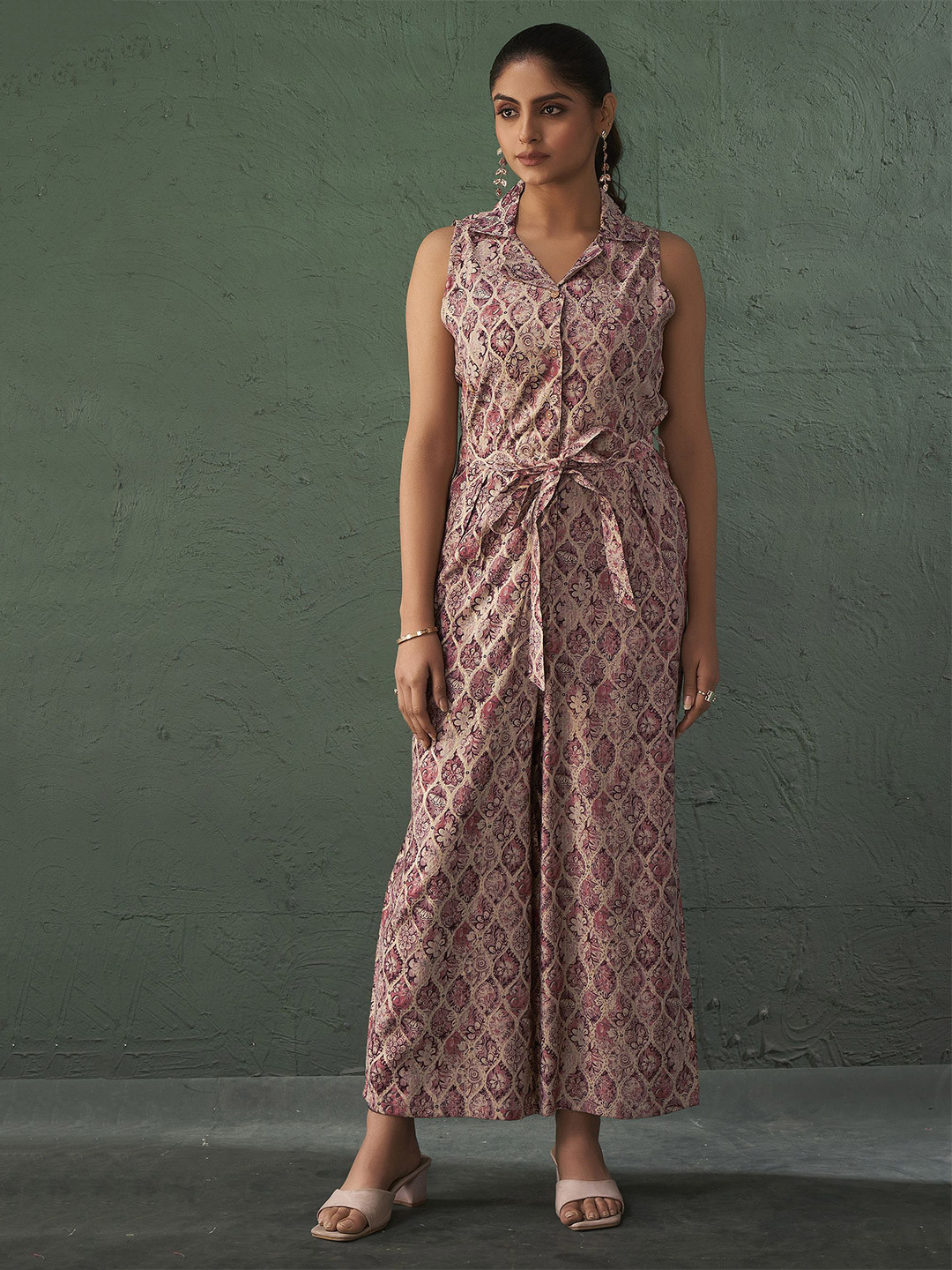 

Anouk Women Printed Jumpsuit, Beige