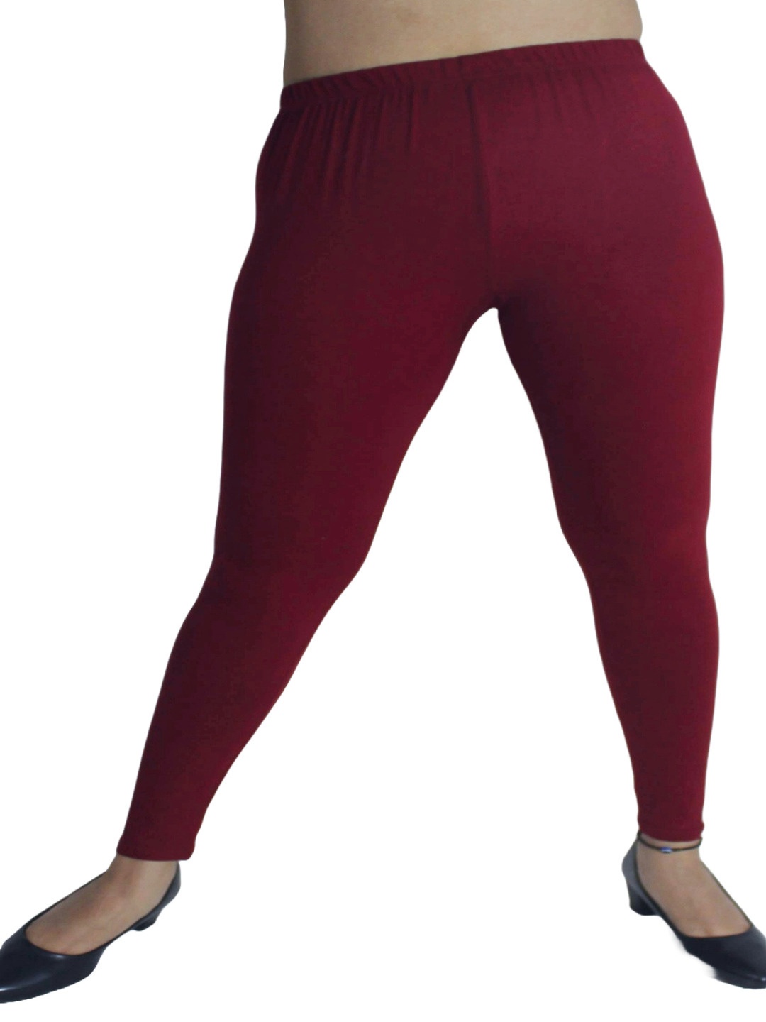 

PINK SHELL Women Cotton Ankle Length Leggings, Maroon