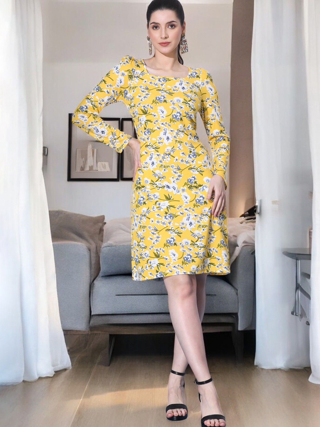 

Arbiter Collection Floral Print Bodycon Dress, Yellow