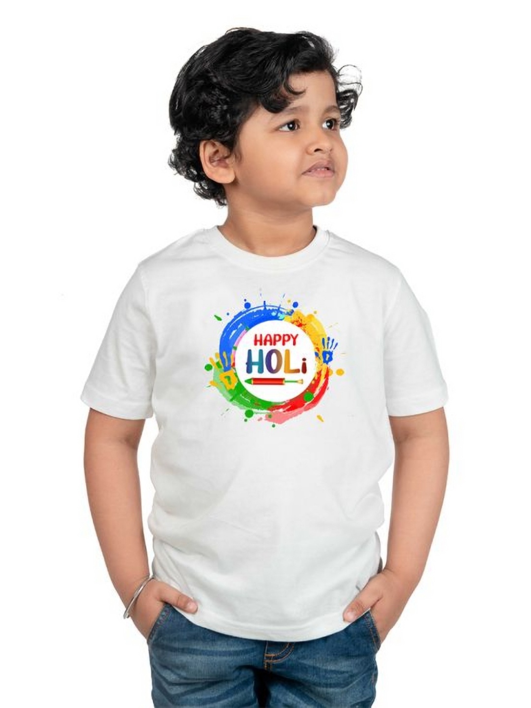 

Chombooka Boys Typography Printed Round Neck T-shirt, White