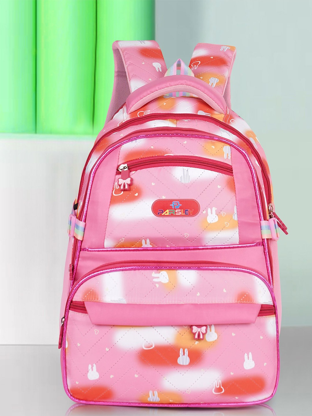 

PARSLEY Stylish Printed Kids Shoulder Unisex Backpack, Pink