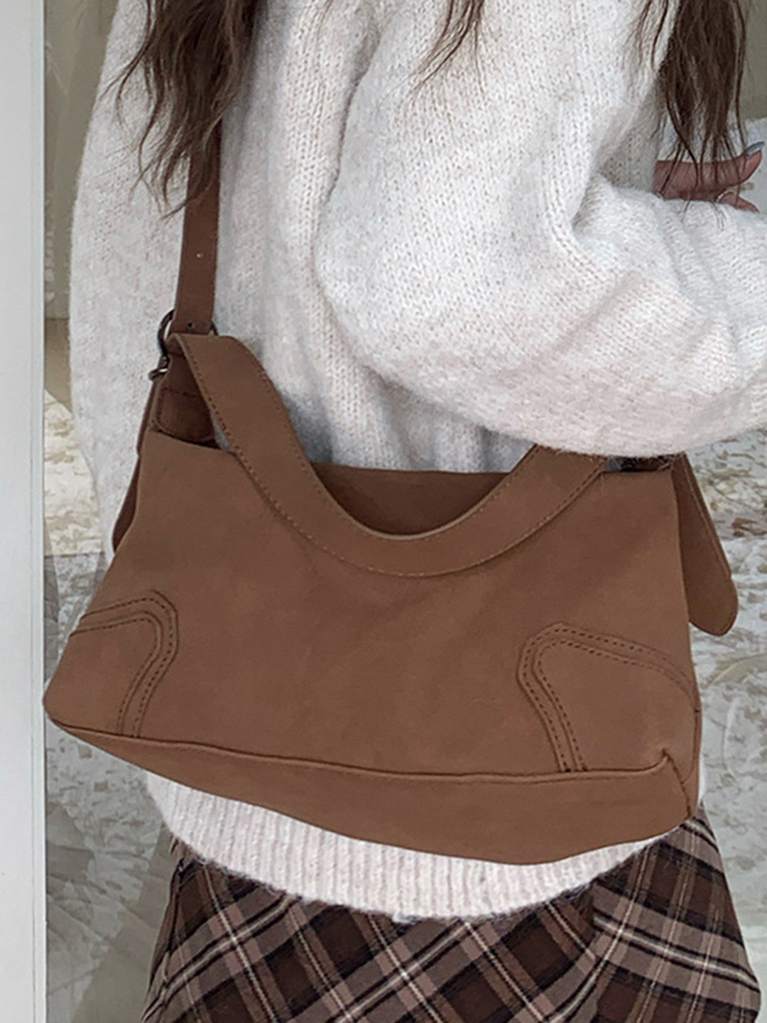 

StyleCast Women Solid Crossbody Shoulder Bag, Brown