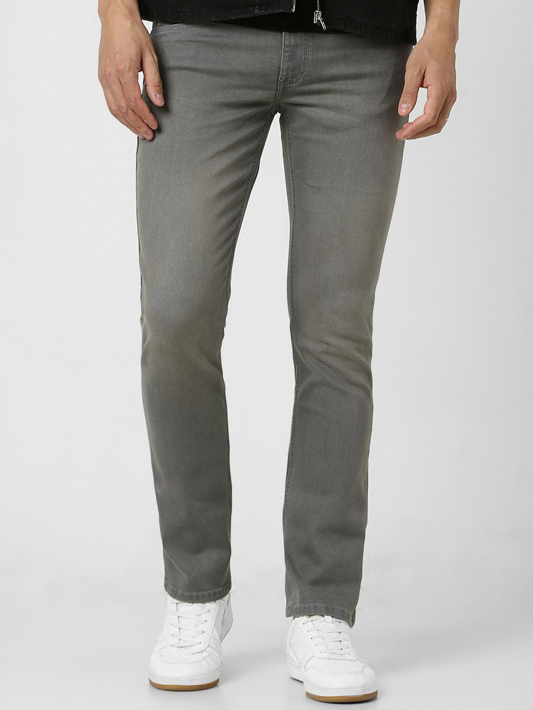 

VAN HEUSEN DENIM LABS Men Slim Fit Heavy Fade Mid-Rise Jeans, Grey