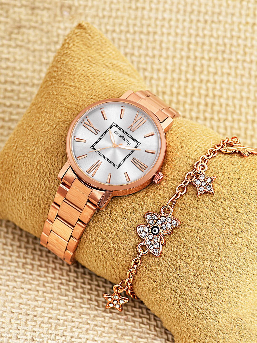 

DressBerry Watch & Bracelet Watch Gift Set, Rose gold