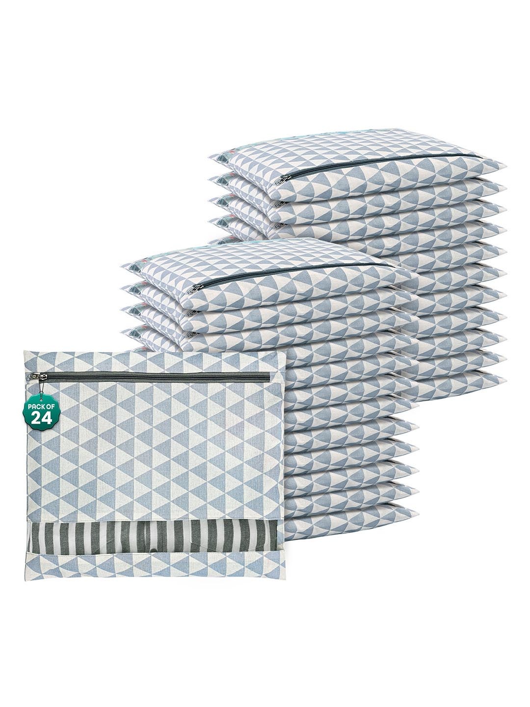 

Kuber Industries Grey 24 Pcs Regular Clothes Storage Single Packing Bag Drawer Organiser
