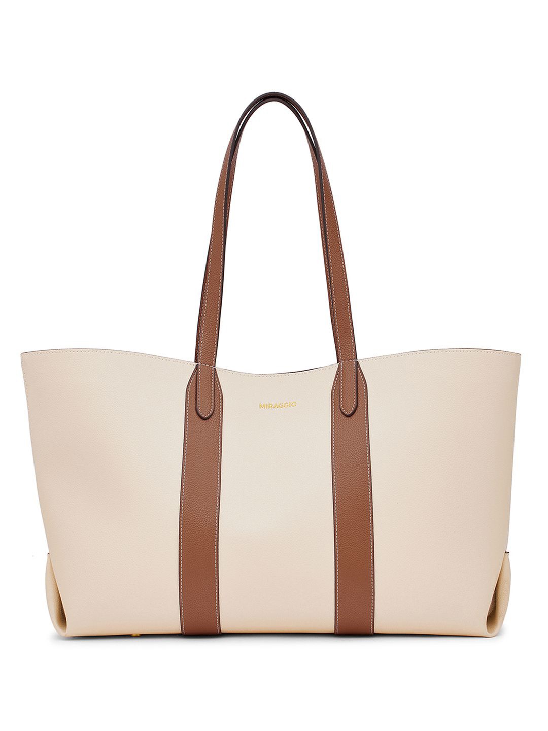 

MIRAGGIO Textured PU Structured Shoulder Bag with Quilted, Beige
