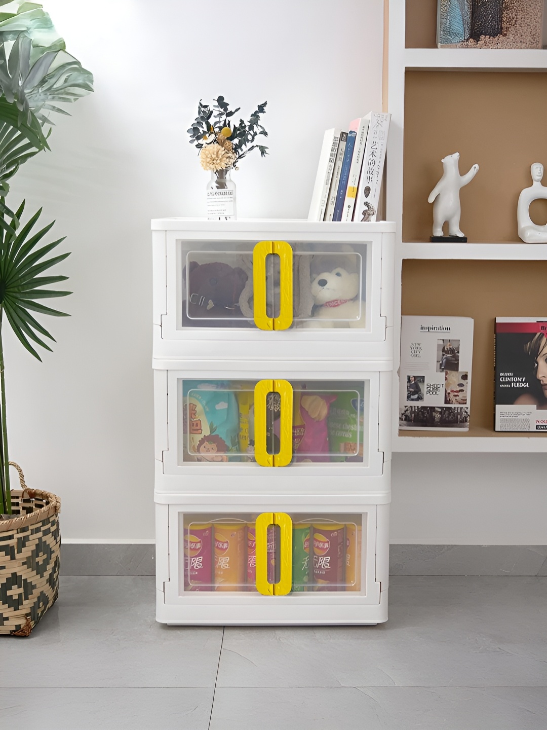 

UPC Yellow & White 3 Pieces Storage Cube - Multi-Purpose Space-Saving Organizers