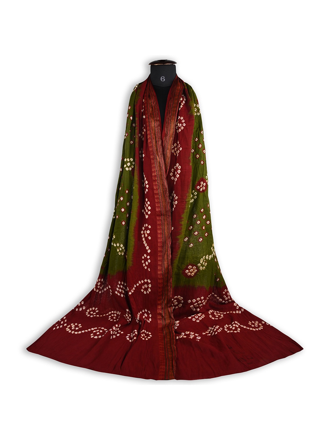 

Wish Karo Colourblocked Tie and Dye Dupatta, Green