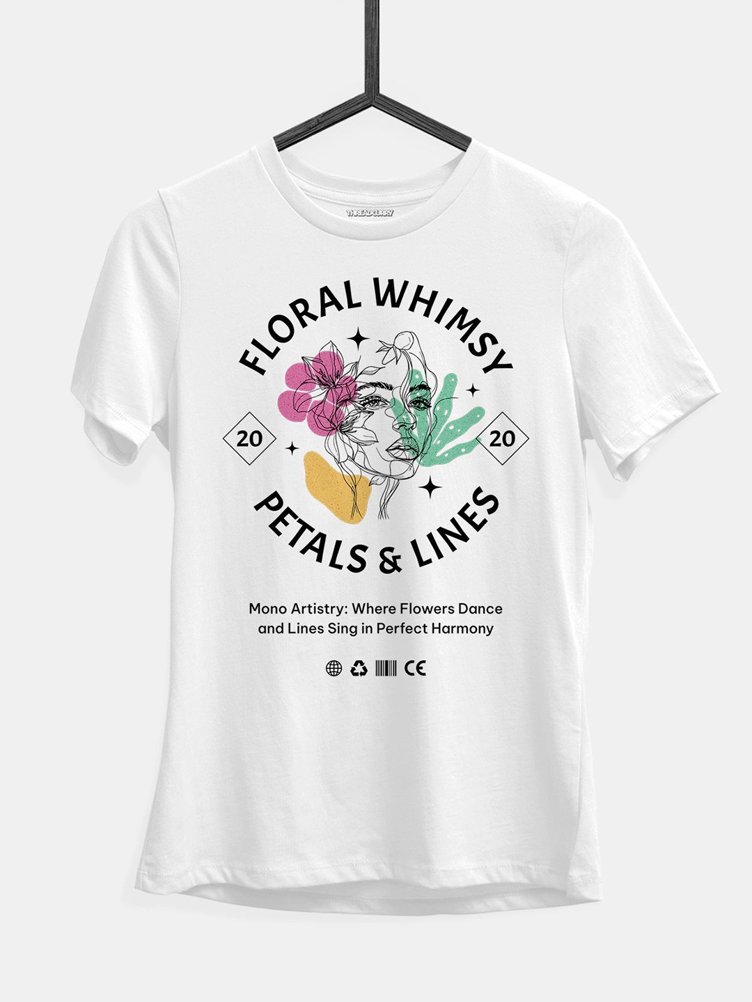 

THREADCURRY Girls Printed T-shirt, White