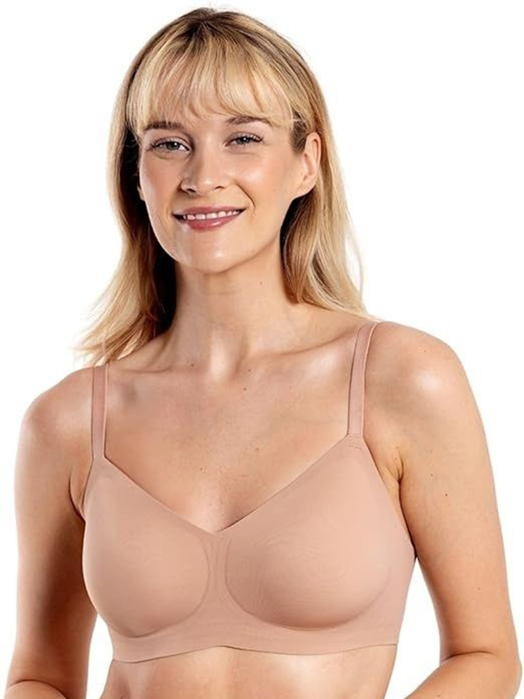 

The Collared Women Full Coverage Lightly Padded Seamless T-Shirt Bra, Beige
