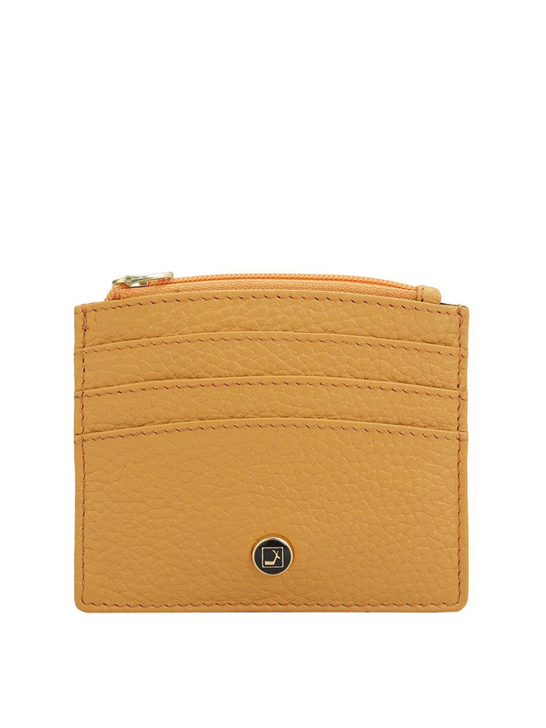 

Da Milano Unisex Textured Leather Card Holder, Yellow