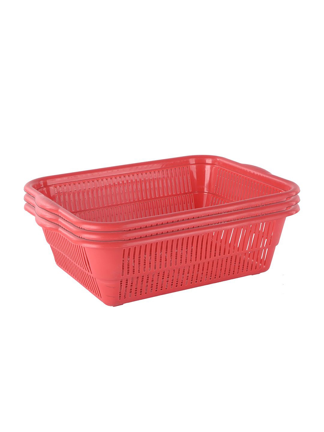 

Kuber Industries Red 3 Pieces Fruit and Vegetable Basket