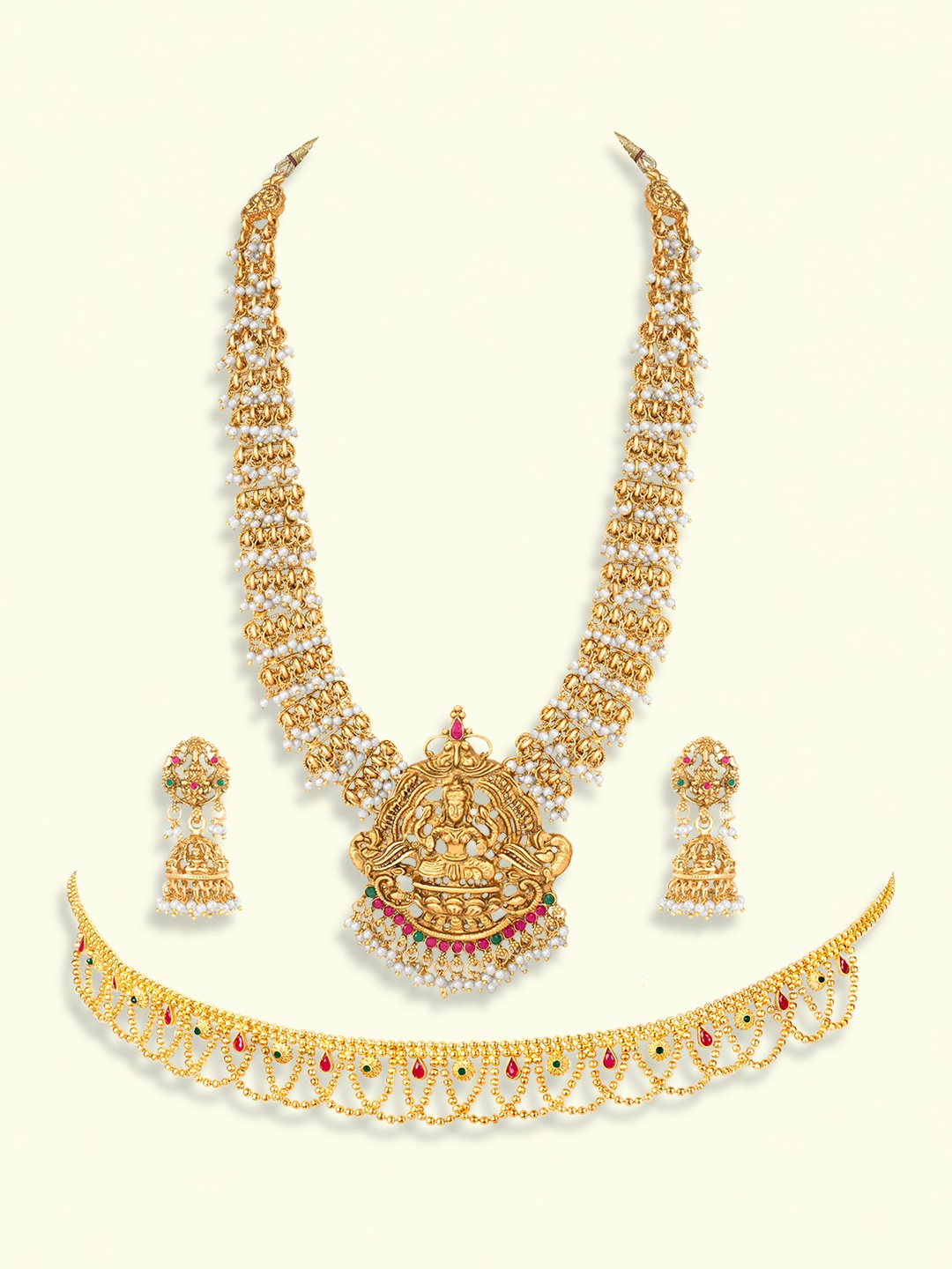

Peora Gold-Plated Stone Studded Jewellery Set