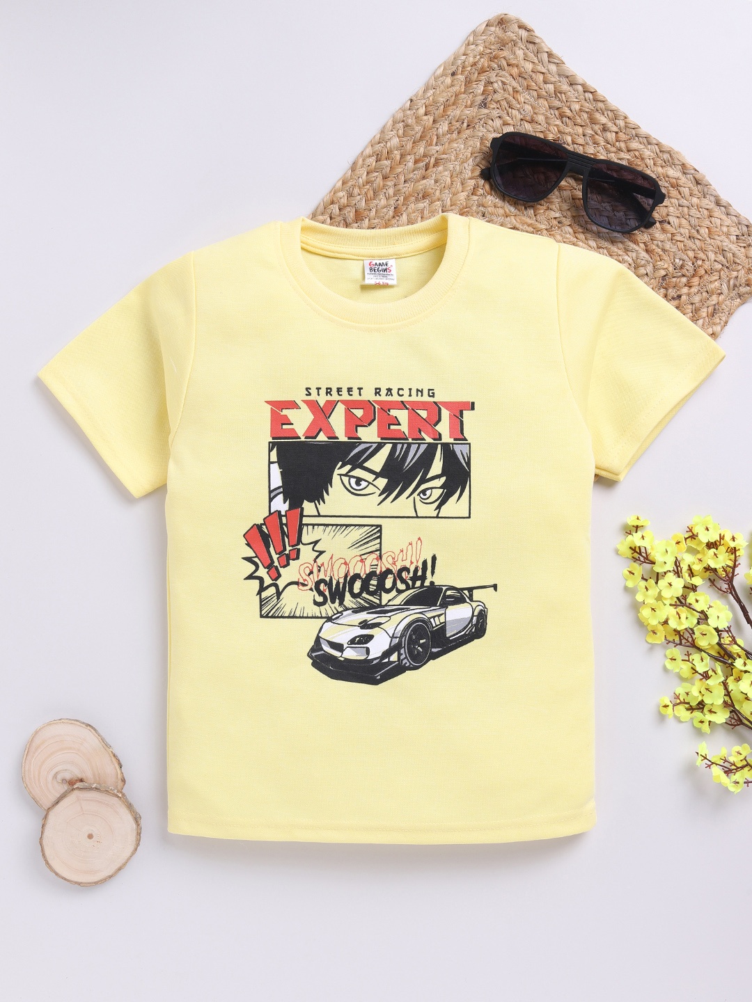

Here&Now X Game Begins Boys Printed T-shirt, Yellow