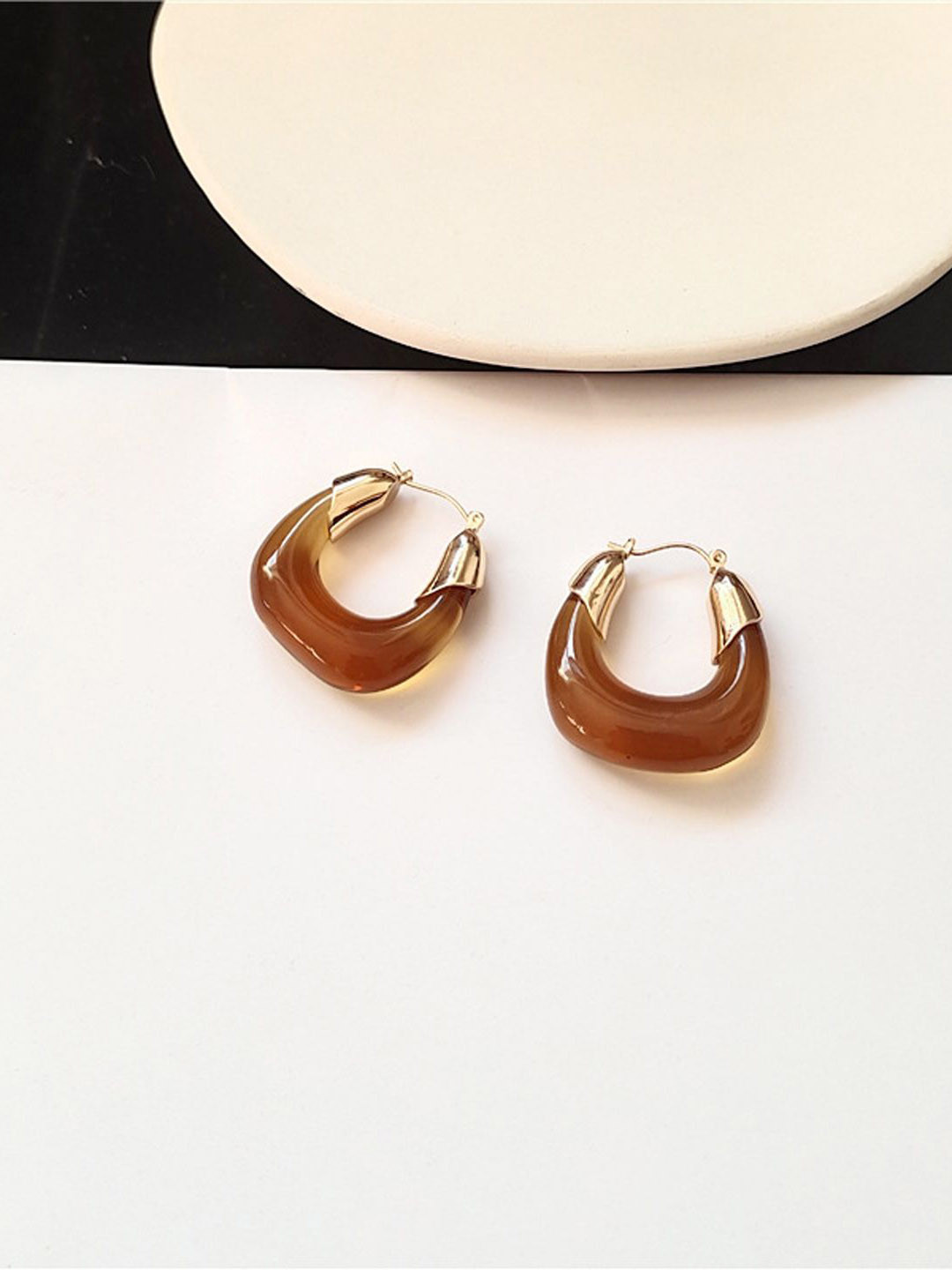 

Just Lil Things Contemporary Hoops, Brown