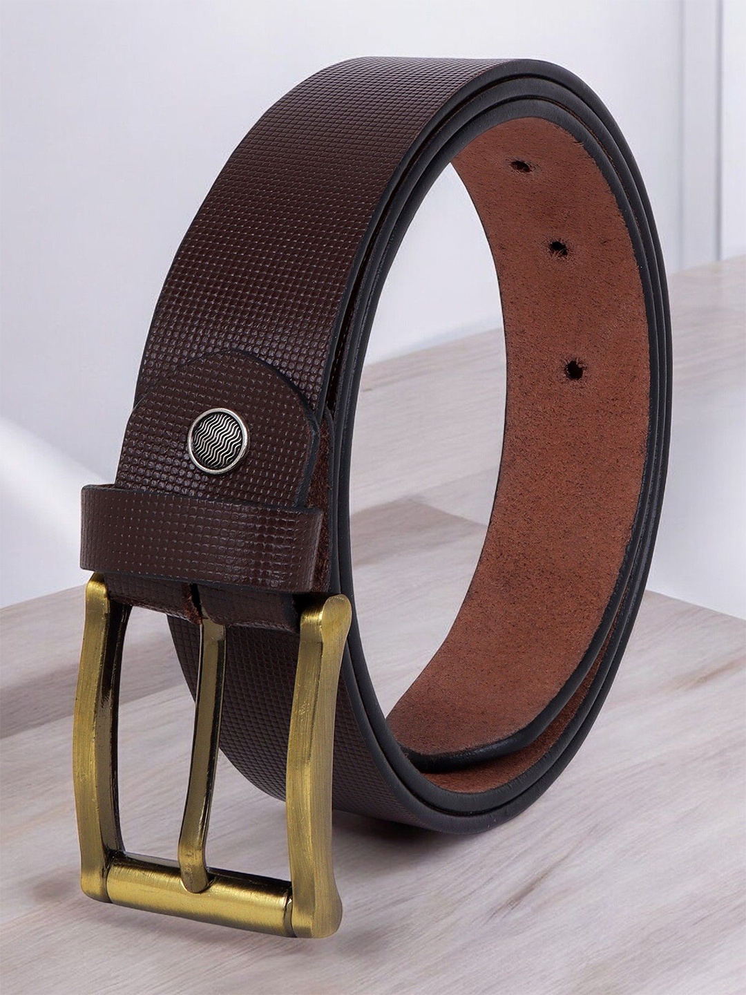 

Provogue Men Textured Leather Formal Belt, Brown
