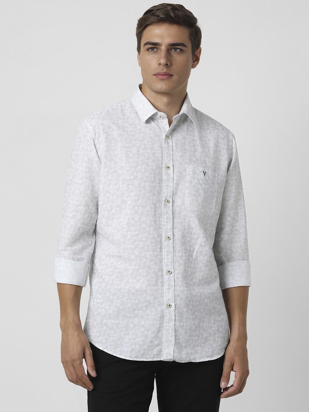 

Van Heusen Sport Men Slim Fit Opaque Printed Casual Shirt, White