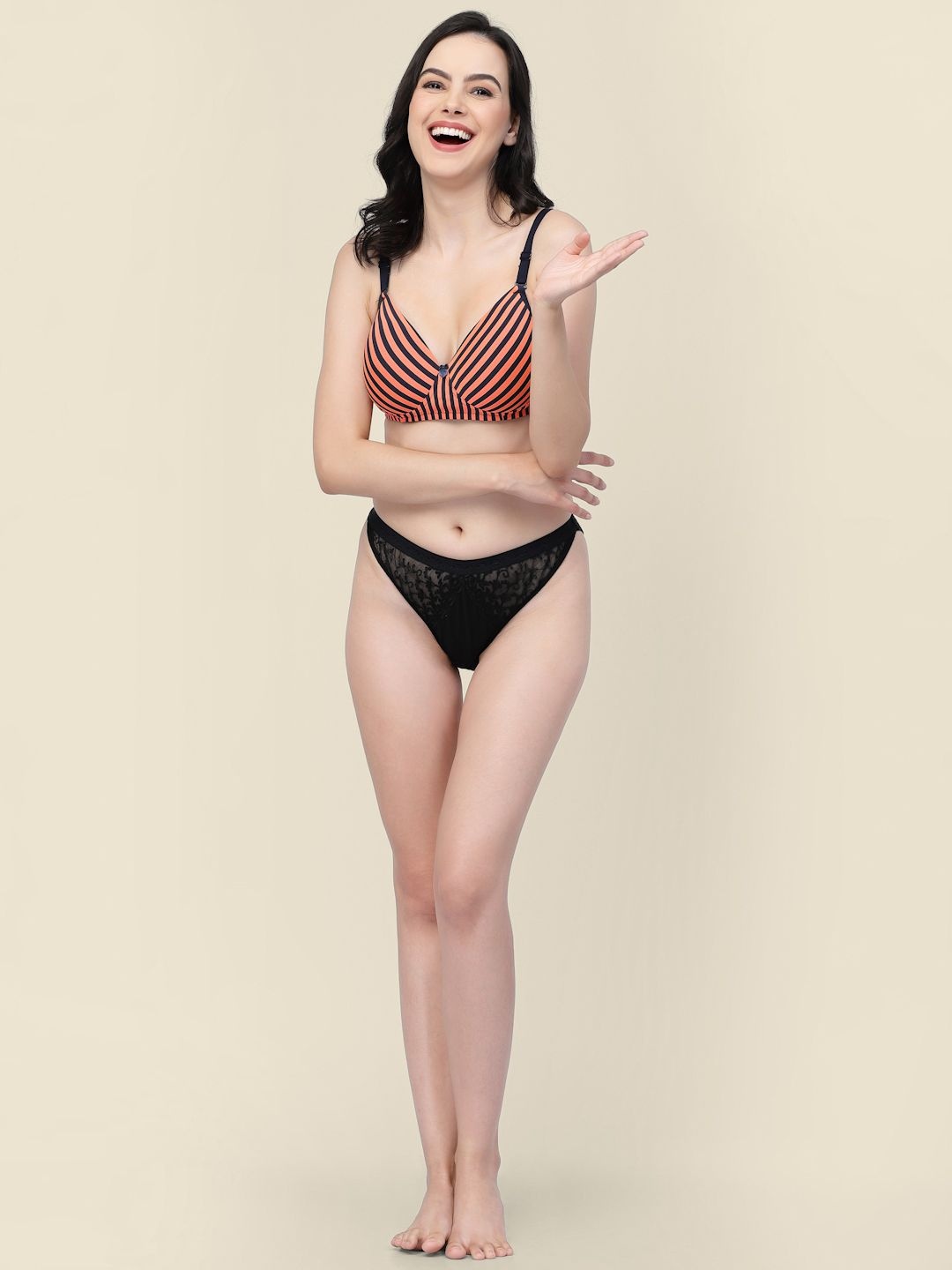 

StyleCast Full Coverage Lightly Padded Cut and Sew Bra, Orange