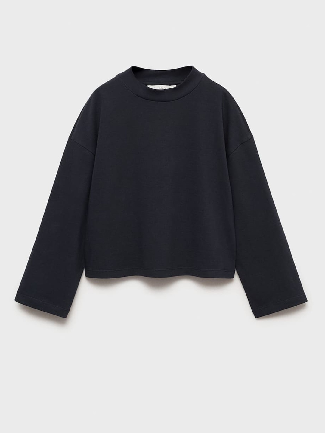 

Mango Kids Girls Drop-Shoulder Sleeves Pure Cotton T-shirt, Navy blue