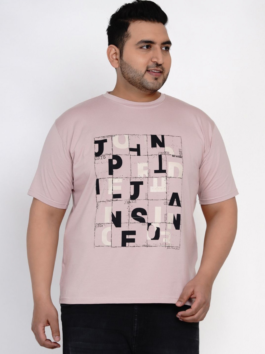 

John Pride Men Typography Printed T-shirt, Peach
