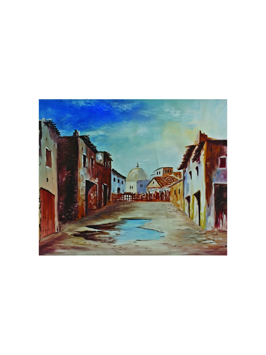 

Inephos Blue & Brown Canvas Wall Art