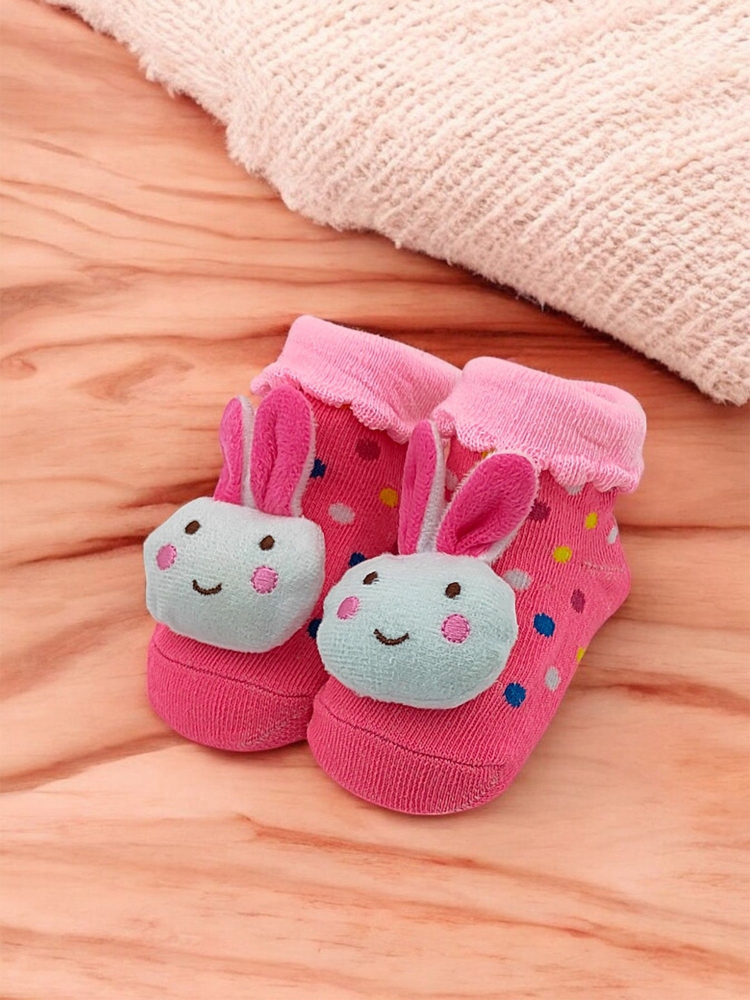 

Yellow Bee Infant Girls Patterned Ankle Length Socks, Pink
