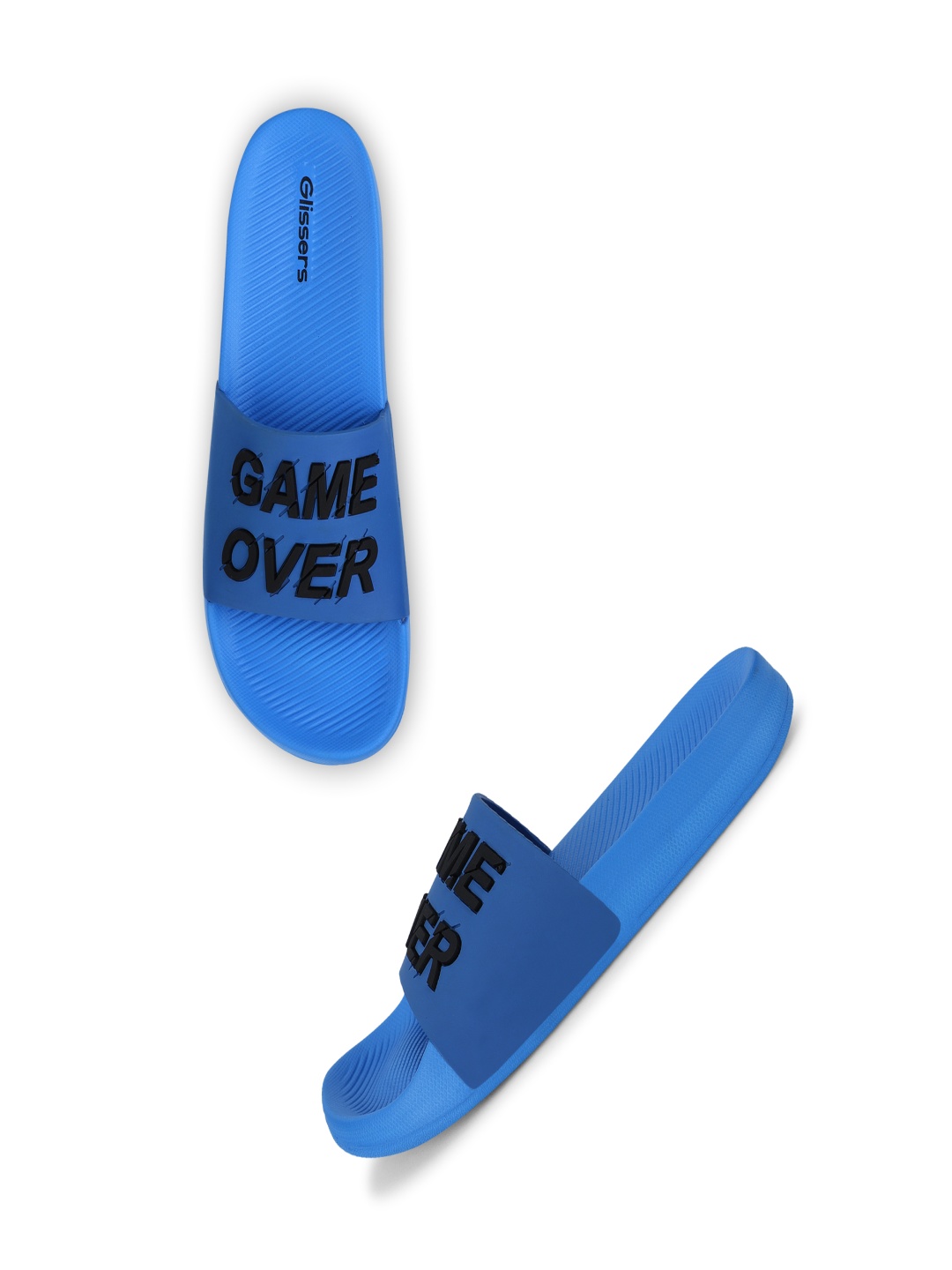 

GLISSERS Boys Printed Sliders, Blue