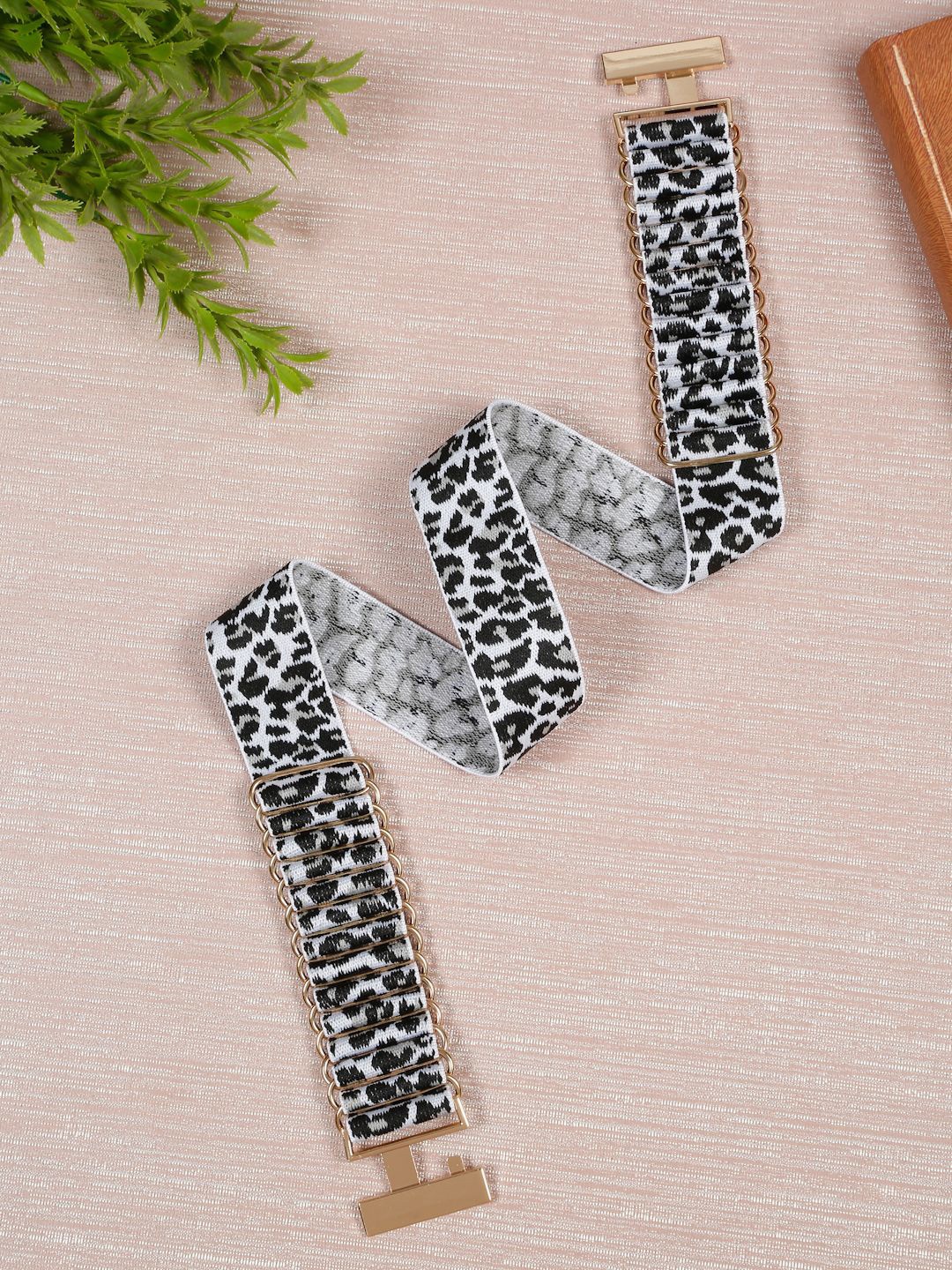

Teakwood Leathers Women Animal Printed Belt, Black