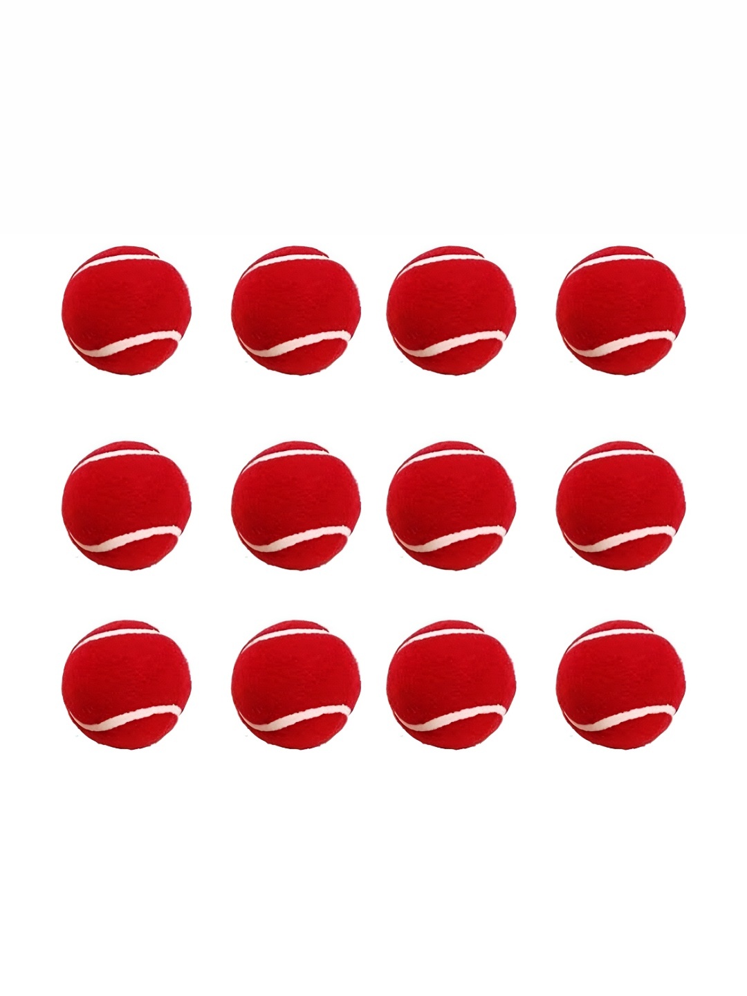 

HackerX Pack Of 12 Pebble Trainy Sports Cricket Ball, Red