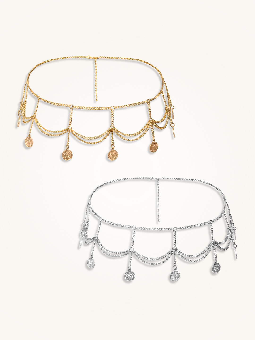

Peora Studded Waist Chain Saree Accessories, Gold