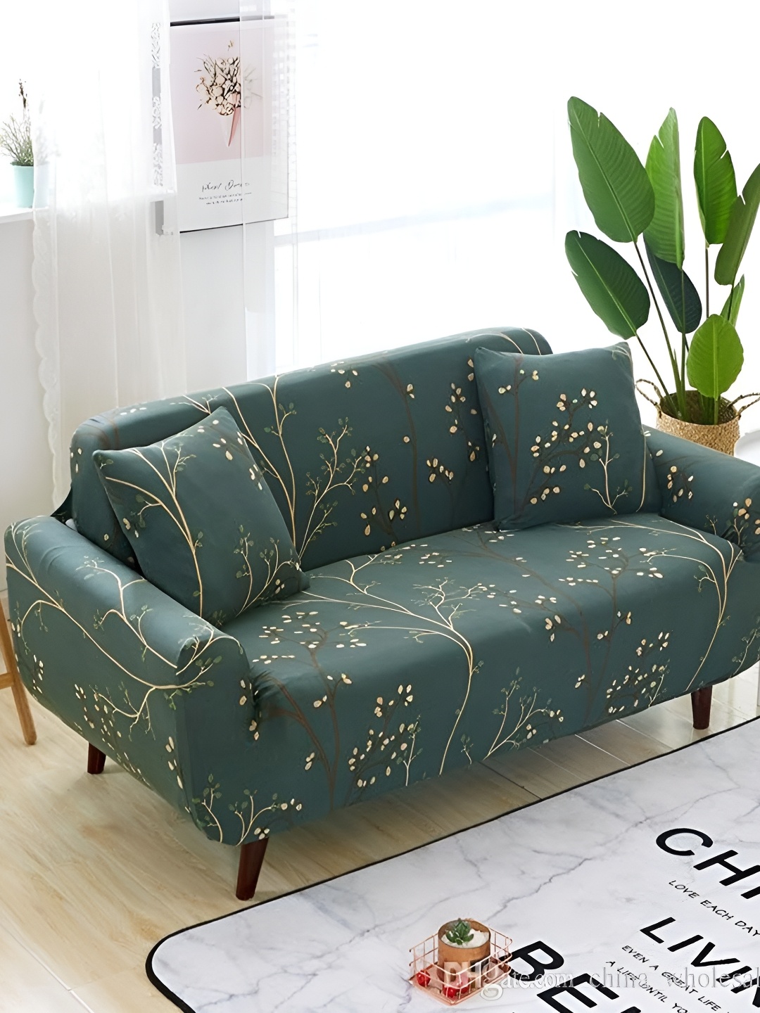 

KriShyam Green Printed 2 Seater Sofa Cover