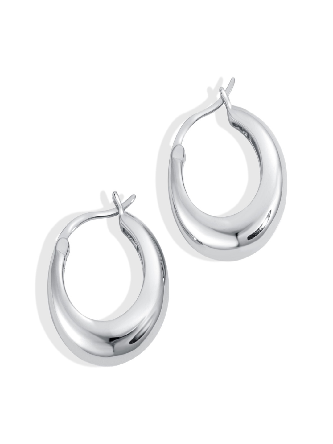 

October 22 Contemporary Hoop Earrings, Silver