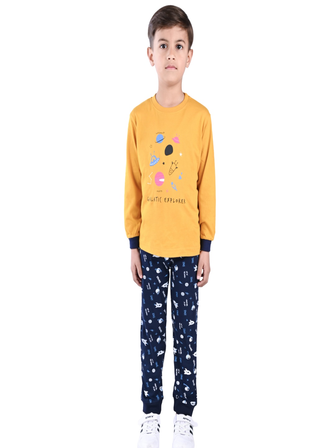 

BILLYBALL Unisex Kids Printed T-shirt with Trousers, Yellow