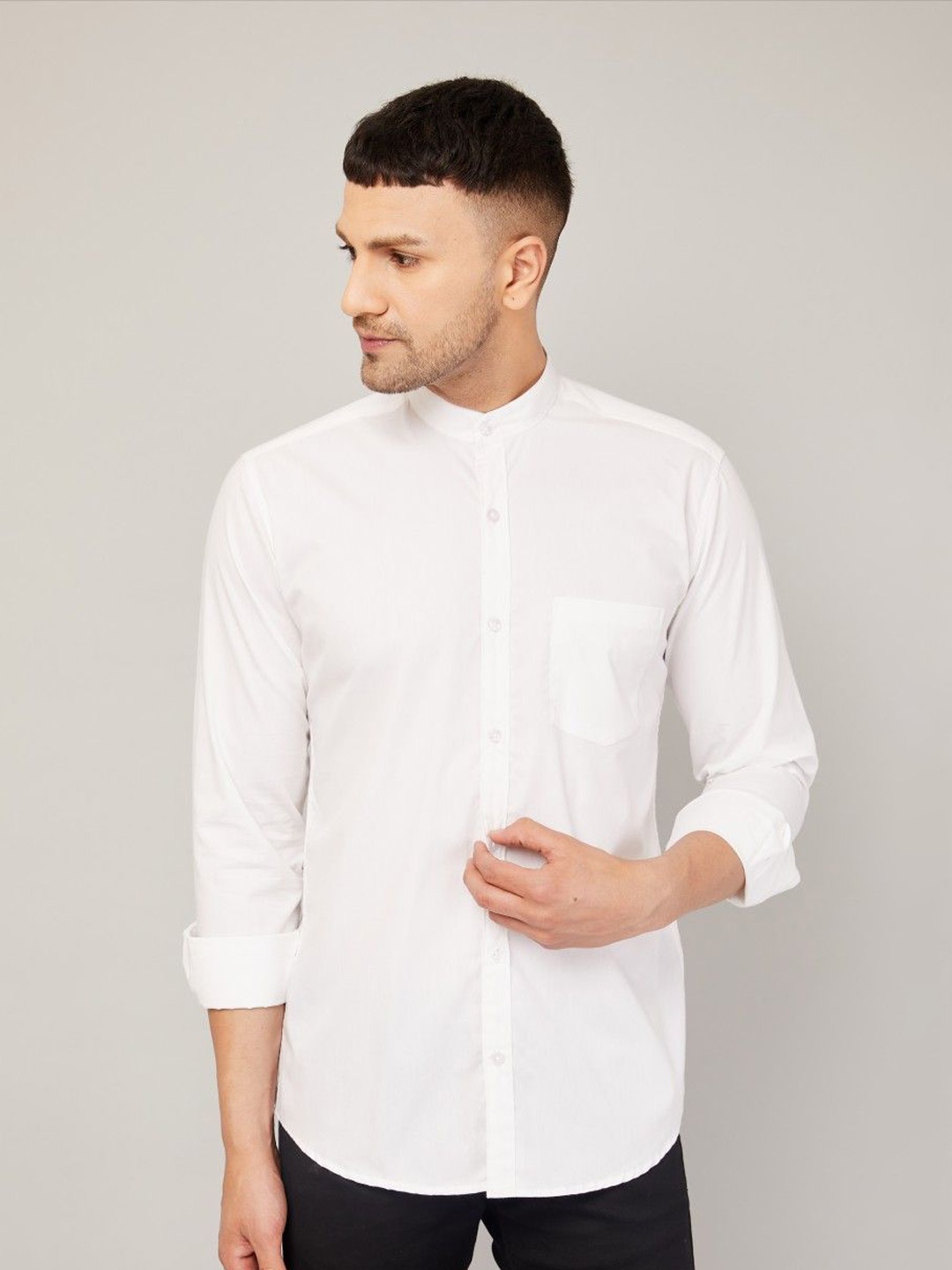 

Le Mec Men Opaque Casual Shirt, White