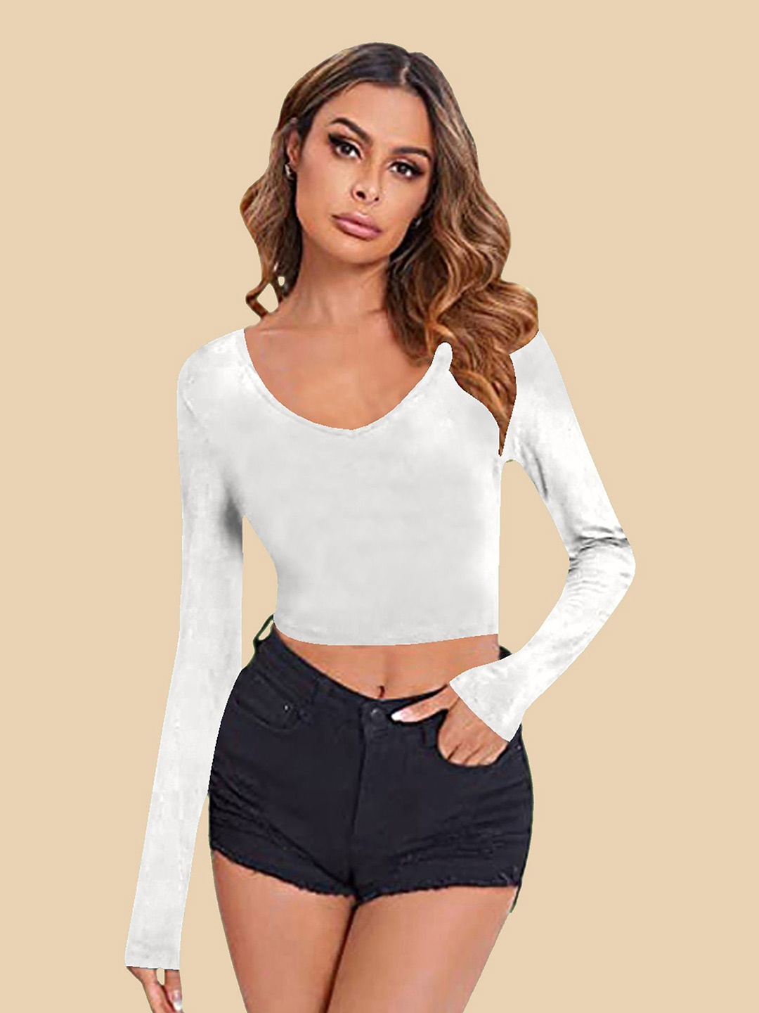 

Dream Beauty Fashion Women Fitted Crop Top, White