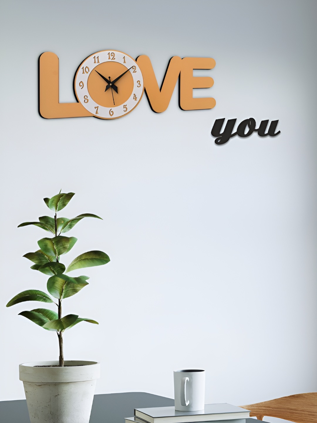 

OLIVE TREE Yellow & White Printed Rectangle Shaped Analoge Wooden Traditional Wall Clock