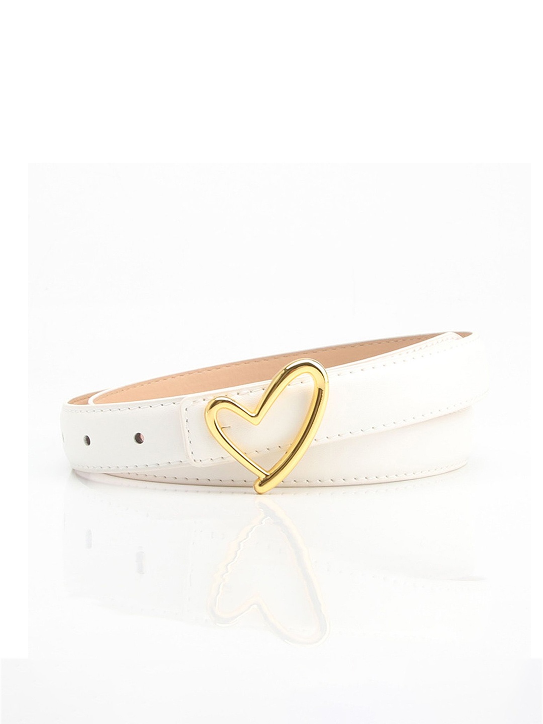 

Just Lil Things Women Push Pin Belt, White