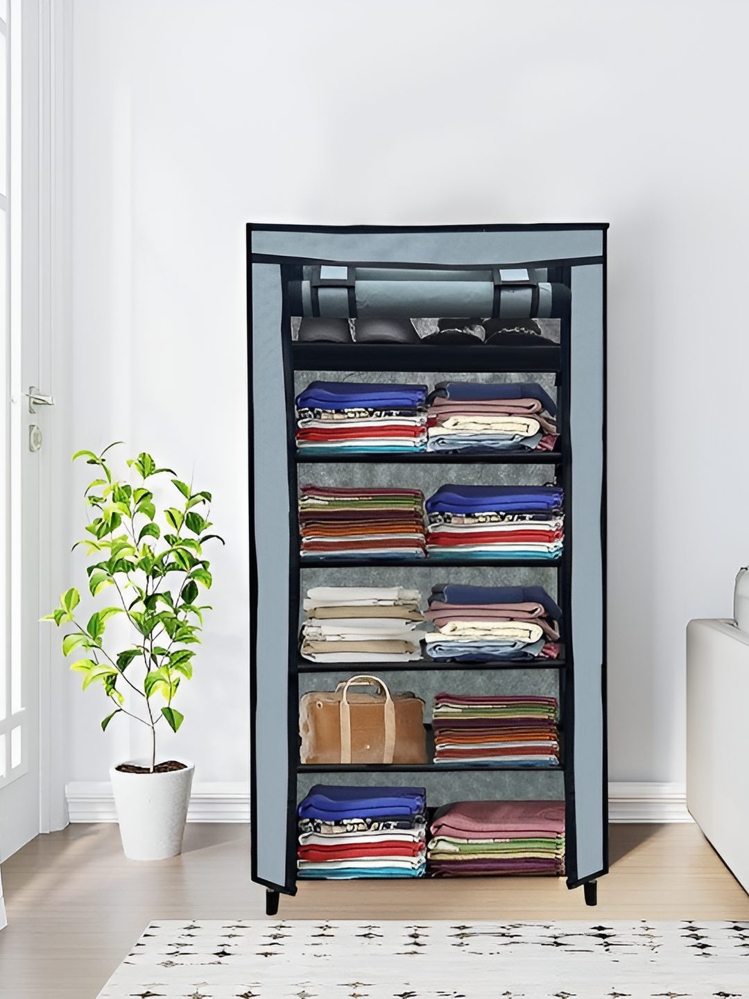 

Urban Choice 6-Tier Rectangle ShoeRack, Grey