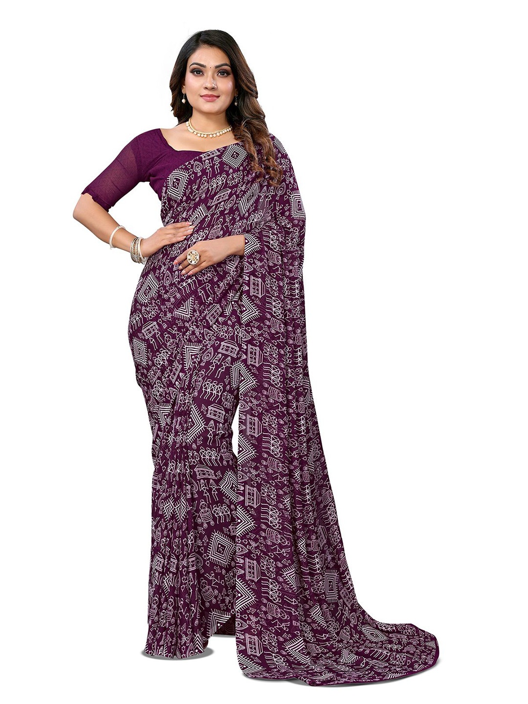 

Moda Rapido Ethnic Motifs Printed Saree, Pink