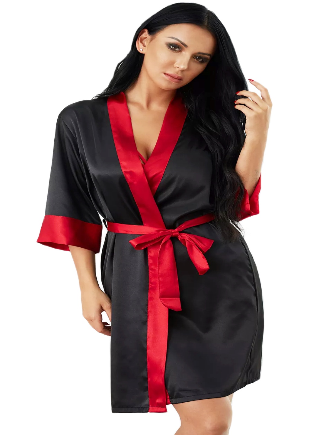 

Xs and Os Satin Baby Doll, Black