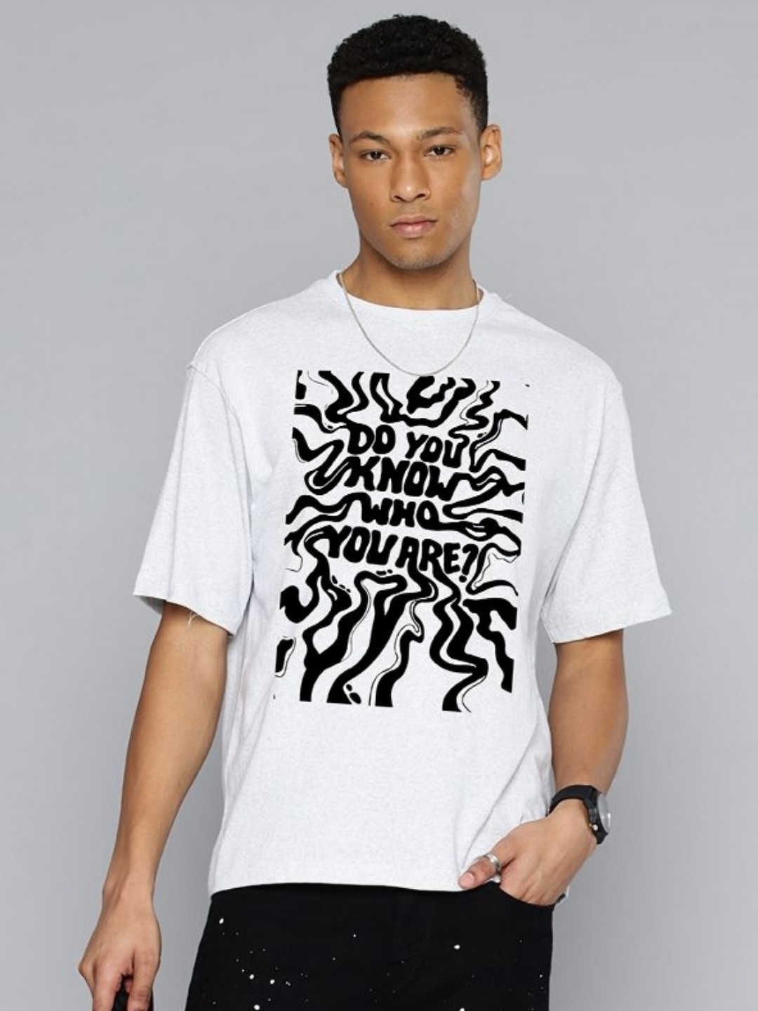 

Moda Rapido Men Typography Printed Round Neck Cotton Relaxed Fit T-shirt, White