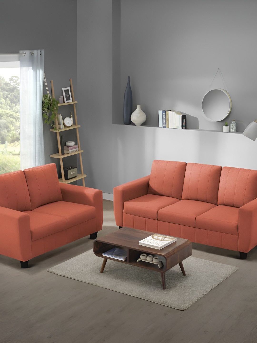 

Sleepyhead Bae 5 Seater Sofa Set Fabric Ember Orange 5 to 6 Person Sofa