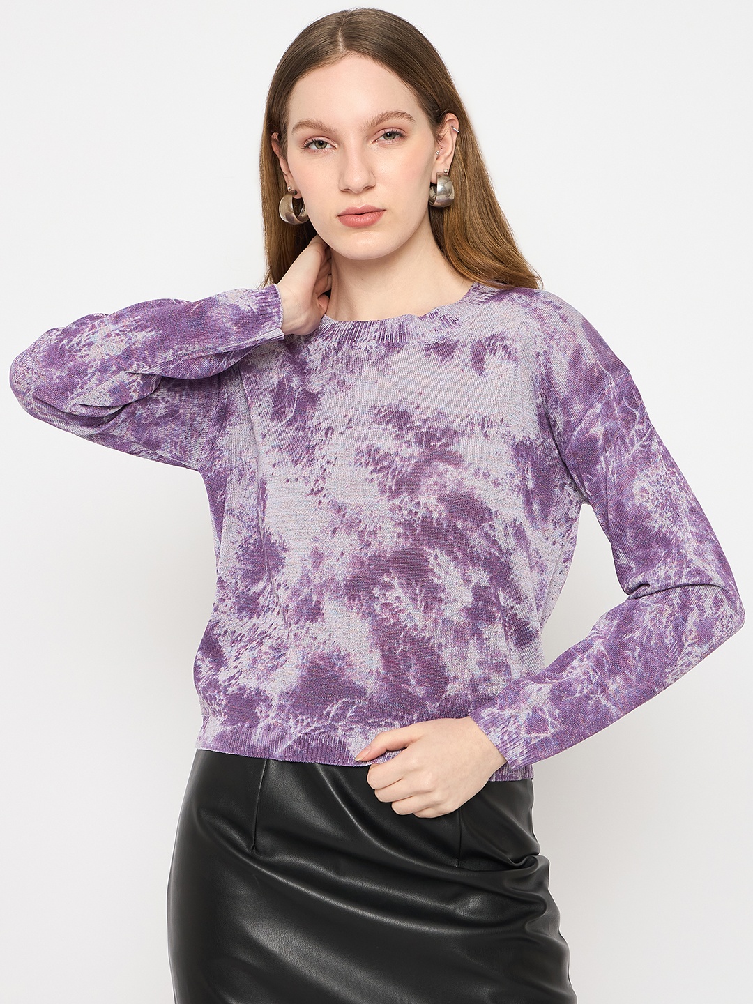 

Madame Floral Print Top, Purple