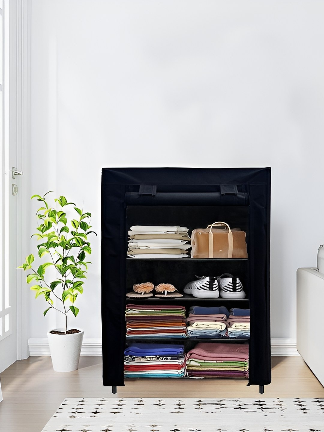 

Urban Choice 4-Tier Rectangle Shoe Rack, Black