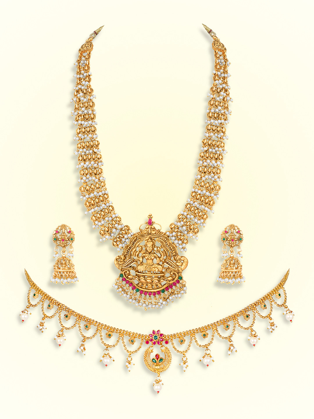 

Peora Gold-Plated Stone Studded Jewellery Set