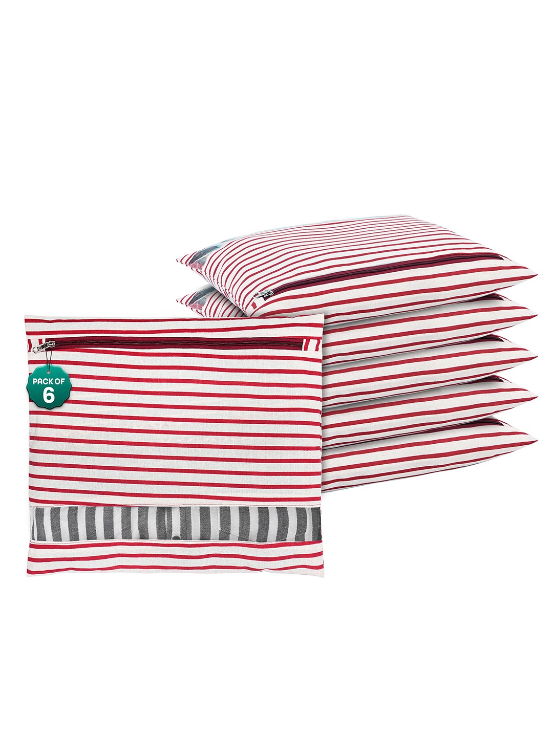 

Kuber Industries Maroon 6 Pcs Regular Clothes Storage Single Packing Bag Drawer Organiser