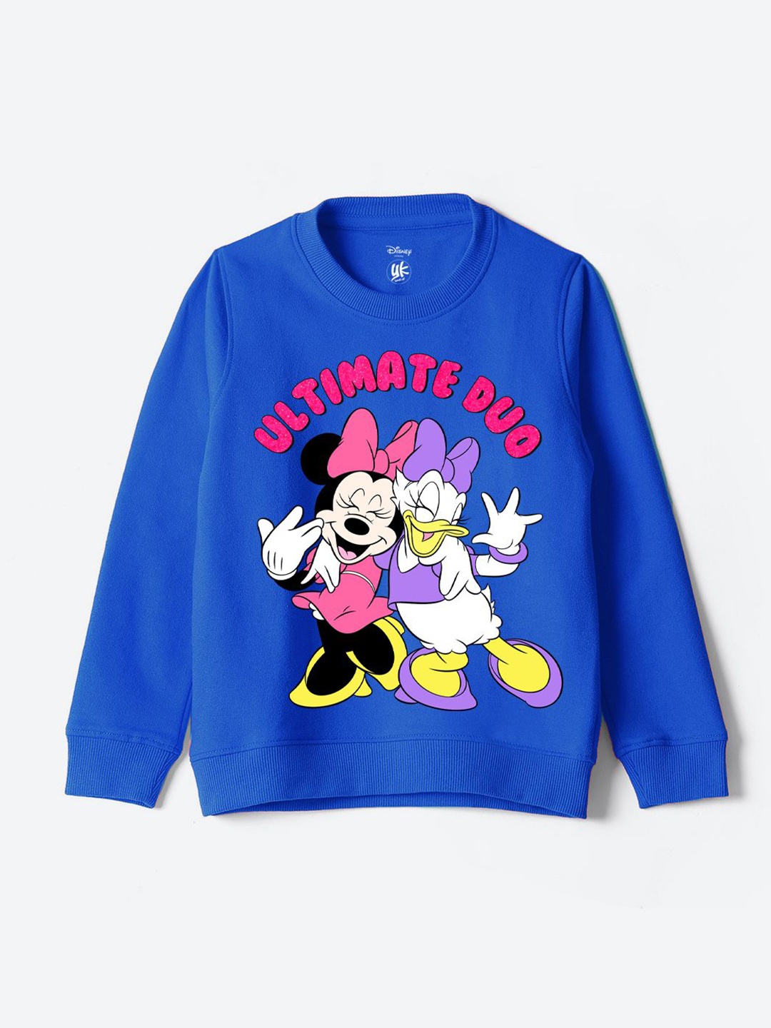 

YK Disney Girls Graphic Printed Pure Cotton Sweatshirt, Blue