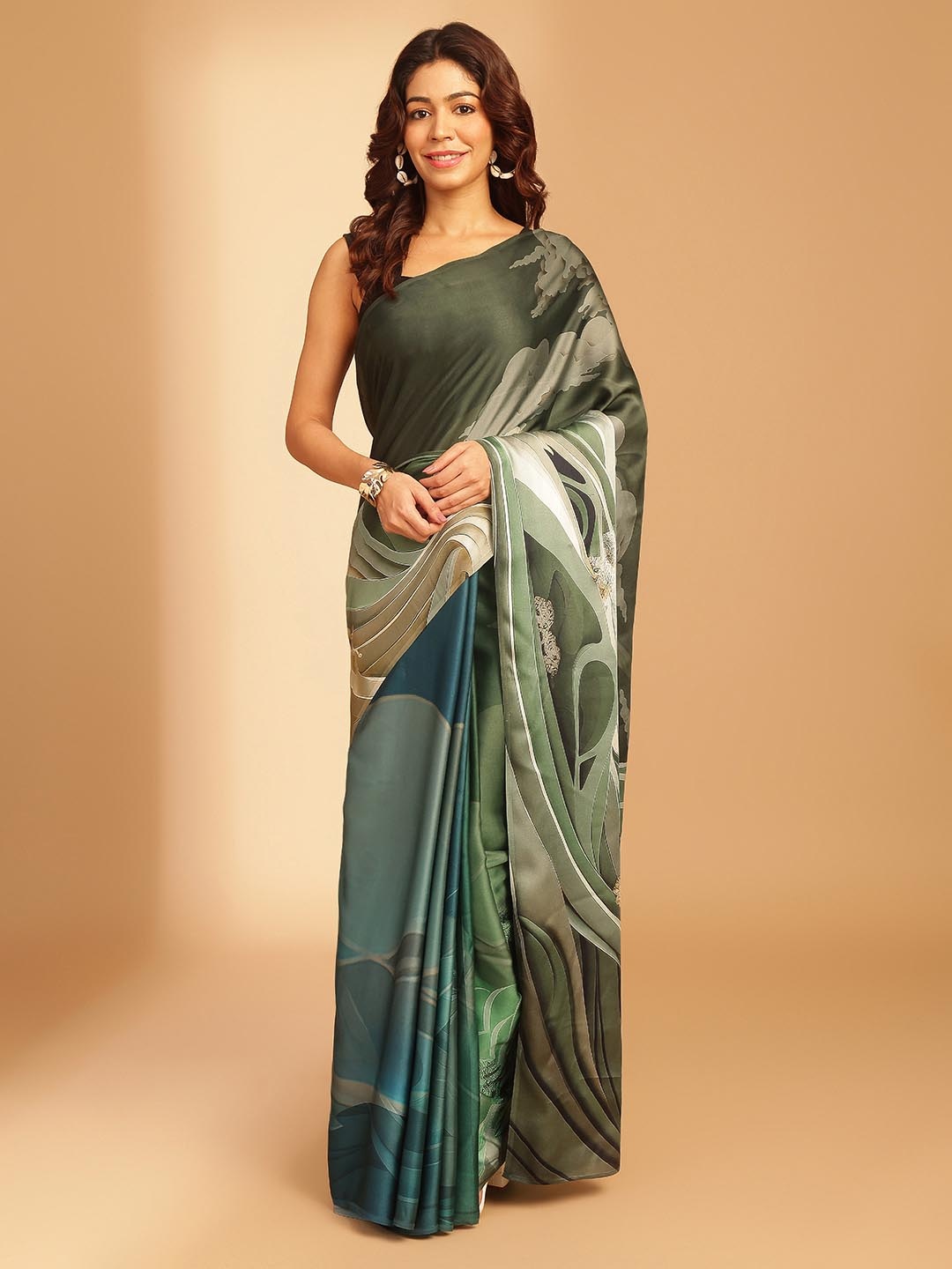 

navyasa by liva Liva Saree, Green