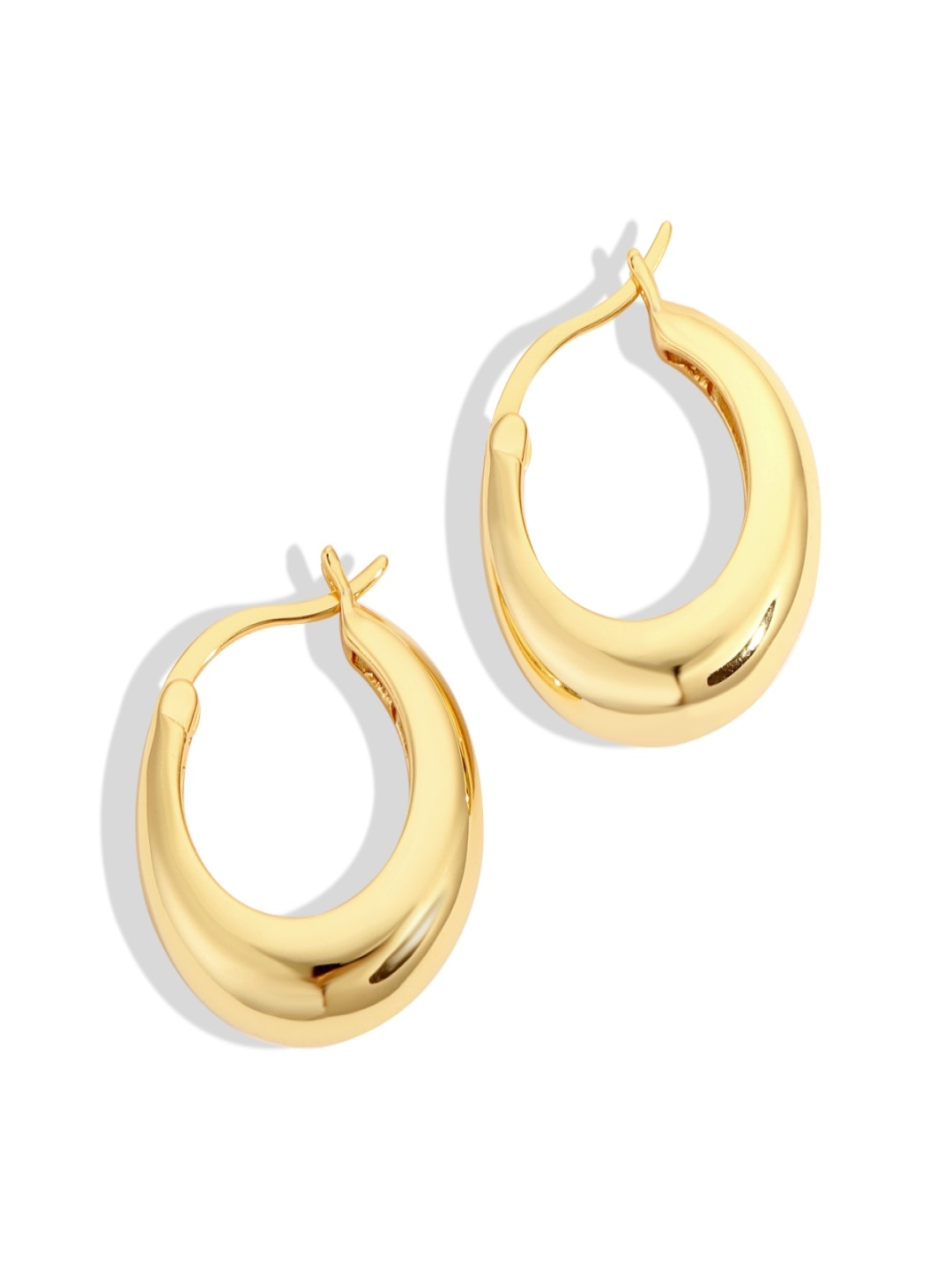 

October 22 Contemporary Half Hoop Earrings, Gold