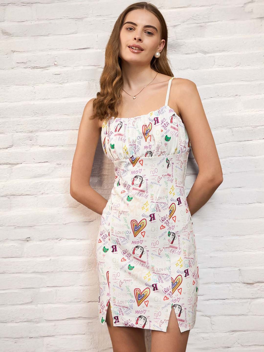 

STYLECAST X KASSUALLY Women Printed Sheath Dress, White